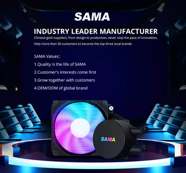 Sama 120mm Cooler Cpu Liquido Intel Cpu Cooler cu temperatura Gaming Computer Liquid Cooler