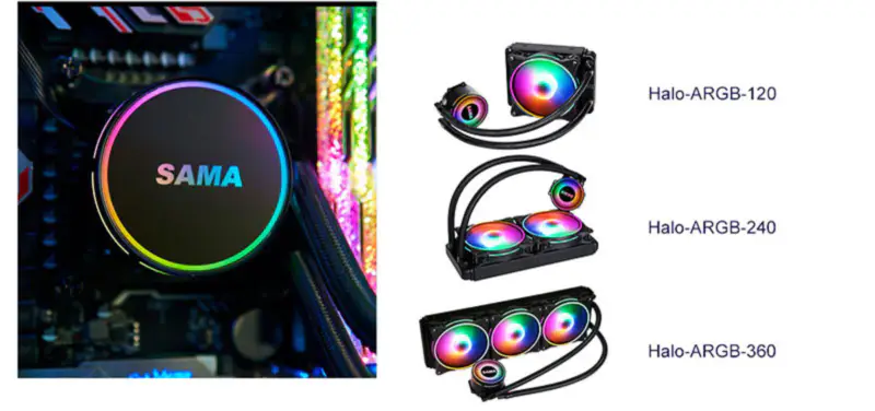 Sama 120mm Radiator Rainbow Pc Para Cpu Rgb Liquid Cooler Block Computer Cpu Water Coolers