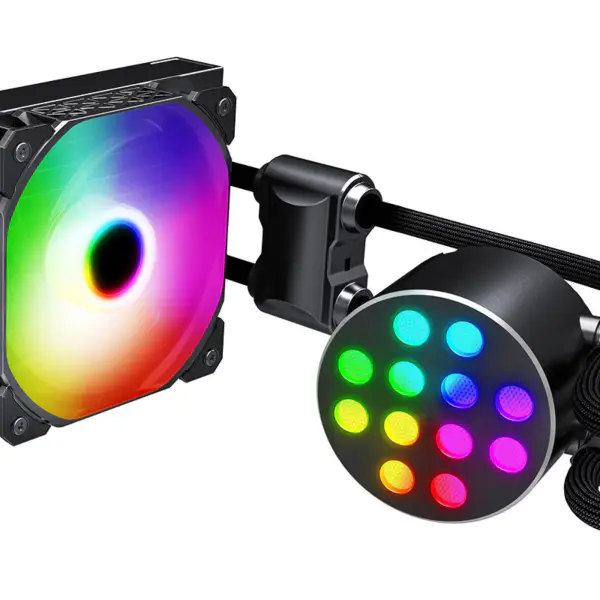 Sama 12cm Aio Cpu Cooler Radiator de cupru Afișaj de apă lichid de răcire Pc Cpu Cooler Rgb Glow cu pompa de zgomot mai mic