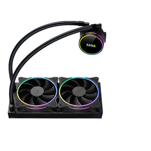 Sama 24cm Aio Cpu Cooler Radiator cupru apă lichid de răcire Pc Cpu Cooler Rgb Glow