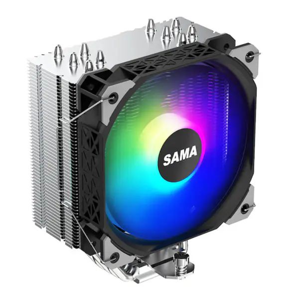 Sama Am4 Am5 Răcitoare de aer Cpu 5 Electroplate Heat Pipes Procesor de răcire 115x/1366/1200/2011/2066/1700 Răcitor de aer