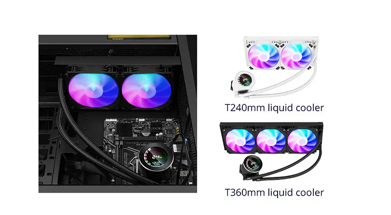 Sama Argb 360mm Intel Amd Aio Cooler Răcire cu apă Cpu Water Cooler cu afișaj de temperatură