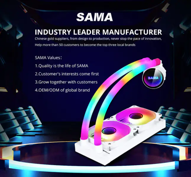 Sama Argb Infinity Mirror Fans 240mm Radiator de cupru All In One Cpu Water Cooling Cpu Liquid Cooler pentru Intel Amd
