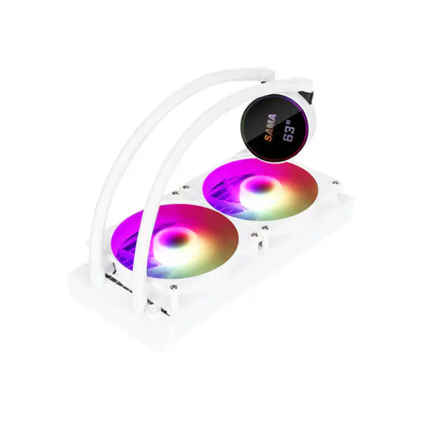 Sama Logo personalizabil Argb ventilator de răcire Cpu Cooler versiune alb / negru Lcd Display Cpu Core Temperature Pc Liquid Cooler