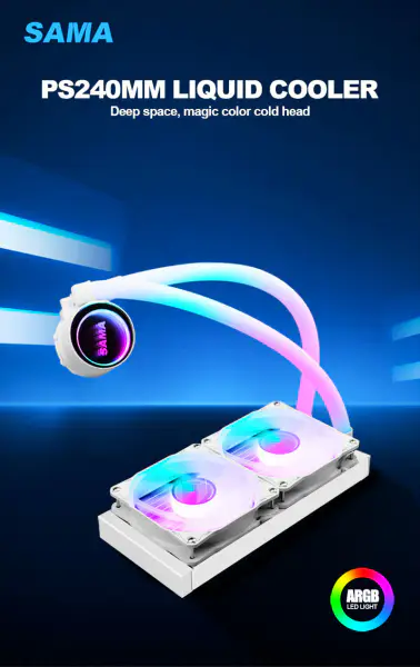 Sama Custom Cpu Cooler Heat Sinks 240 Rgb Ventilator de răcire pentru Intel Amd Cpu Lga775/115x Am4 Am5 Ryzen 12600k Cpu Liquid Cool