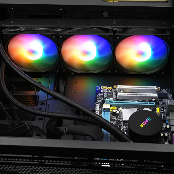 Sama Coloful Fan Răcitor de apă alb pentru carcasa PC