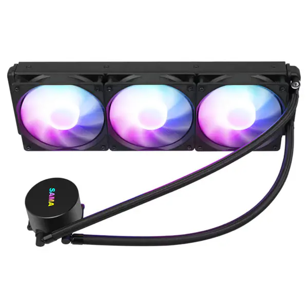 Sama Coloful Fan Răcitor de apă alb pentru carcasa PC