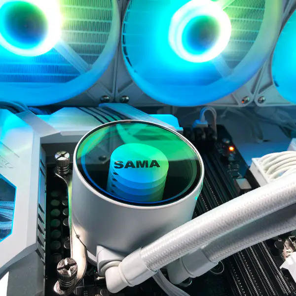 Sama 240 White Infinity Mirror Design Rainbow Addressable Rgb Aio Cpu Water Liquid Cooling Fan Radiator
